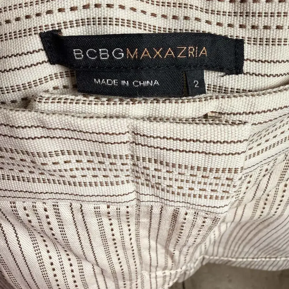 BCBGMAXAZRIA Striped Cuffed Shorts Size 2
